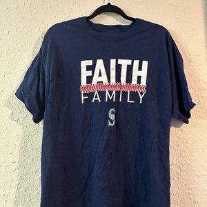Seattle Mariners Faith Family T-Shirt - Blue (Large)